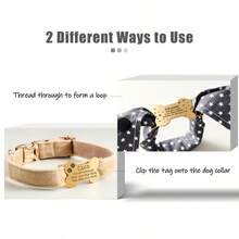 Quiet Sliding Pet ID Tag, Customizable Engraved, Metal Material, Suitable For Various Pet Collars. Fashionable And Elegant Appearance, Paired With Deeply Engraved Pet Name To Showcase Unique Taste. Durable Metal Material, Wear-Resistant. - Multicolor - View 5