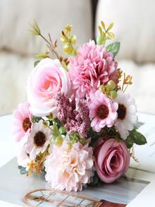 1 Bouquet Of 7 Artificial Roses, Ultra-RealisticIdeal Gift For Mom & All Women Suitable For Scenarios Like Weddings, Home Decoration, Restaurant & Bedroom Adornment, Vase Arrangement, Festival Celebrations, Birthday Parties, Valentine's Day & New Year Gifts, As Well As Autumn Garden & Desk Decoration - Multicolor - View 10