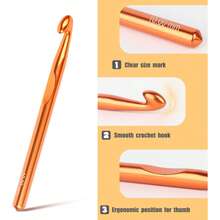 钩针套装，大号铝制钩针，7毫米、8毫米、9毫米、10毫米、12毫米、15毫米，适用于粗毛线的标准大号尺寸