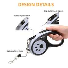 1pc 3 Meters/5m Pet Retractable Adjustable Leash, Suitable For Walking Medium & Small Dogs