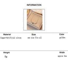 Cubic Zirconia Leaf Charm Necklace - Yellow Gold - View 7