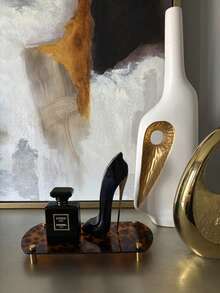 1 件装时尚玳瑁纹黄铜豹纹亚克力托盘，优雅房间的完美点缀，时尚的女士收纳整理盒，夏季、返校季、感恩节、圣诞节和新年庆祝活动的理想礼物，这款多功能配件可提升您的家居美感，非常适合招待客人和日常使用，可为任何空间增添光彩。 - 復古-玳瑁 - 查看 4