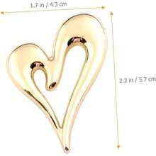 XISH Broche de amor broche de traje de cumpleaños mujer Cupido alfileres decorativos broche de corazón pin de solapa para mujer temperamento accesorios pasador de cuello - dorado+5,7x4,3CMx4 piezas - Ver 2