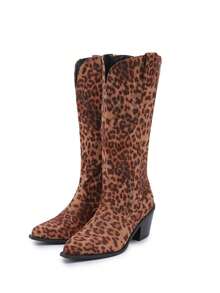 Western    Side Zipper    Pointed Toe  Holiday  School  Wedding  Vacation  Party  Office  Outdoor    All Season  Suedette  PU - Beo - Xem 2