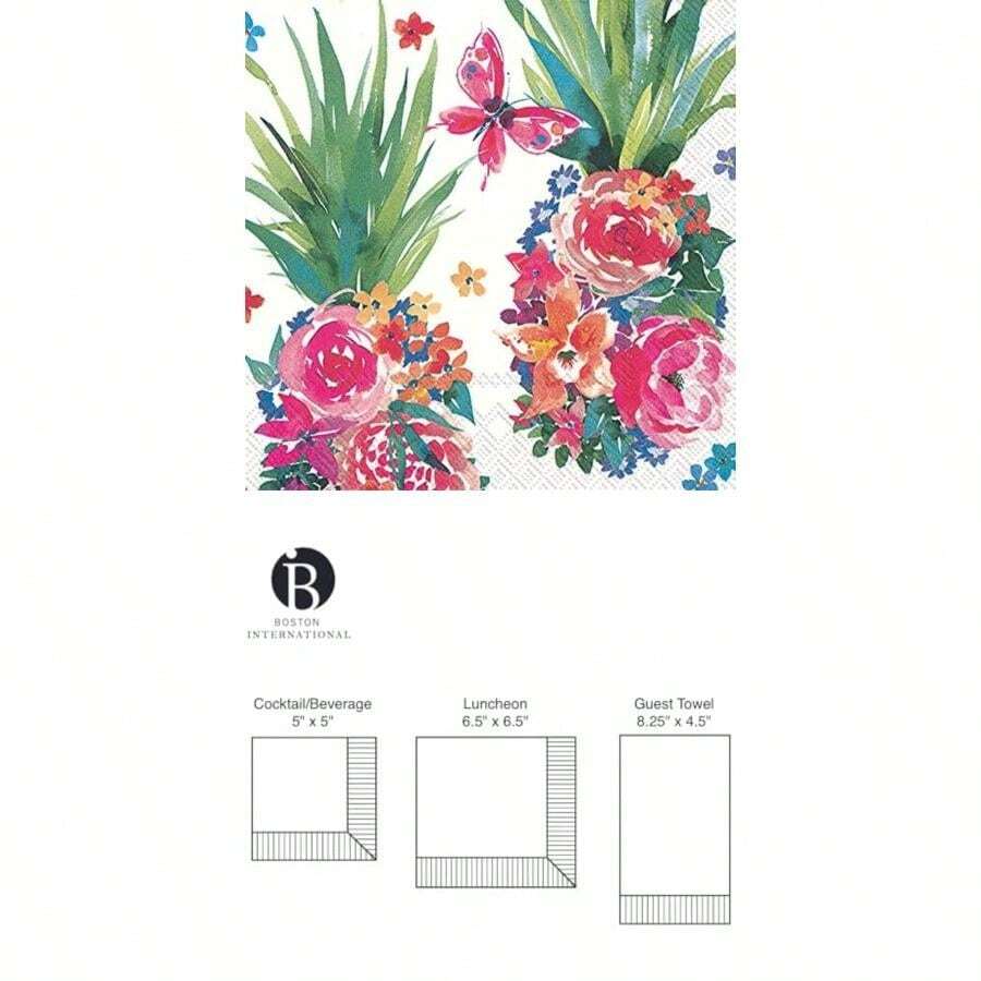 IHR Home Range - Servilletas desechables de 3 capas de papel para fiesta, 5 x 5 pulgadas, bonito conejo (amarillo), 20 unidades(5 x 5-Inches Bar Caribe) - Multicolor - Ver 1