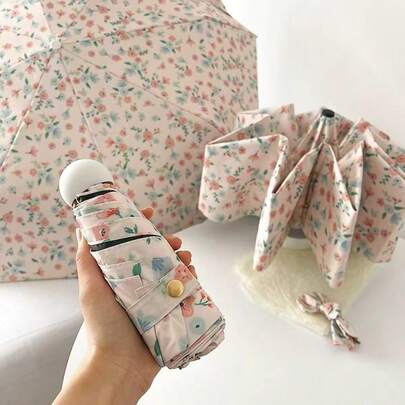 1把复古油画风格数码印花黑色涂层可折叠伞，适合户外使用，春夏必备，伴娘礼物，房间装饰，卧室装饰，海滩，旅行，男女皆宜，度假，妇女节礼物，旅行必备，婚礼回礼，Y2K风格，卧室，汽车配件，厨房装饰，可爱小物，母亲节礼物，卧室装饰，花园，厨房装饰，夏季，海滩，旅行必备，房间装饰，软萌玩具，毕业季礼物