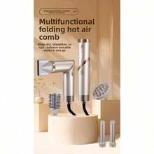 HATTEKERLuxury High-End Five-In-One Hot Air Straightening Comb, With A Foldable Rotating Straightener And Curler. Multi-Functional In One Device, It Is The Perfect Christmas/Thanksgiving Gift For Women. - Xem 2