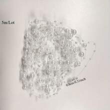 1 Roll Of Extra Long Beaded Wreath, Elegant White Faux Pearl Beaded Chain, Suitable For Wedding, Party Decoration, Durable And Flexible Hanging Ornaments, Wreath, Center Decoration Thread, Suitable For Home, Event, DIY Crafts, Event Decoration, Decorative Details, Home Decoration - Multicolor - View 3