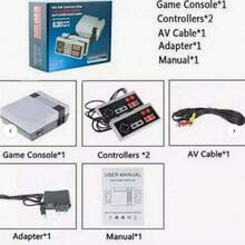 Two-Player Retro Game Console, Plug And Play, Compatible With 620+, Supports USB Power Supply, Easy To Install, Handheld AV Output, Suitable For Family Entertainment, Perfect Birthday Gift,Thanksgiving Gifts,New Year Gift - Grey - View 6