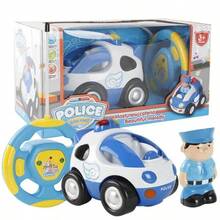 Juguete Coche de Control Remoto de policia Conductor Sonriente Volante facil de Manejar Colores Vivos Materiales duraderos para niñosDivertido, duradero y necesario para regalar a los niños - como en la foto - Ver 2