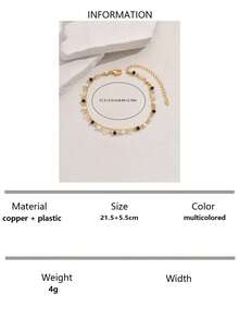 1pc Handmade Two-Layer Chain Anklet, European And American Minimalist Style, Suitable For Daily Wear And Vacation (Randomly Cut Chain Bead Quantity And Color) - Multicolor LNJ0483 - View 6