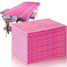 100pcs Disposable Massage Bed Sheets, Pink SPA Bed Covers, Suitable For Beauticians, SPA, Waxing, Eyelash Extensions, Tattoo, Salon Tables, 31" X 71" (Pink) - Multicolor - View 6