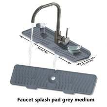 1pc Heavy Duty Anti-Slip Sink Mat With 5° Drainage Angle - Foldable Gray/Black Design, Easy To Clean Silicone Material, Suitable For Sink, Dishwasher And Washing Machine - Multicolor - View 12