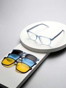 3-In-1 Magnetic Detachable Glasses, Versatile For Travel, Business, Office Use - Multicolor - View 1