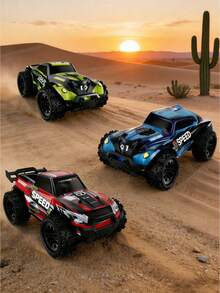 Children's And Teenagers' Remote Control Electric Pickup Truck Climbing Off-Road Vehicle Toy, 2.4G Stunt Car, High Battery Life, Strong Power, Dual Remote Control Mode, Family Party, Multi-Player Racing, High-Speed Drifting Racing Game, Suitable For Boys Aged 3 And Up, Toy Gift, Birthday Present. - Multicolor - View 2