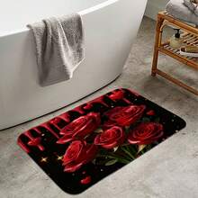 1pc/4pcs Valentine's Day Luxury Queen Style! Red Rose High Heel Shower Curtain Set, Includes 12 Hooks, Non-Slip Bath Mat, U-Shaped Toilet Seat Cover, Machine Washable, Artistic Design, Suitable For All Seasons, Valentine's Day Shower Curtain, Bathroom Decor - Multicolor - View 21