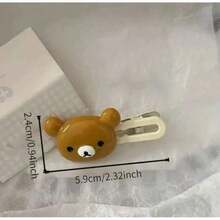 Adorable Cartoon Bear Hair Clips -Transparent Candy Colors |   Kawaii Women's Fashion Accessories |   Cute Gift Ideas For Her, Friend ( Trending Style!) - 4 隻(2 隻棕色小熊 + 2 隻米色小熊) - 查看 8