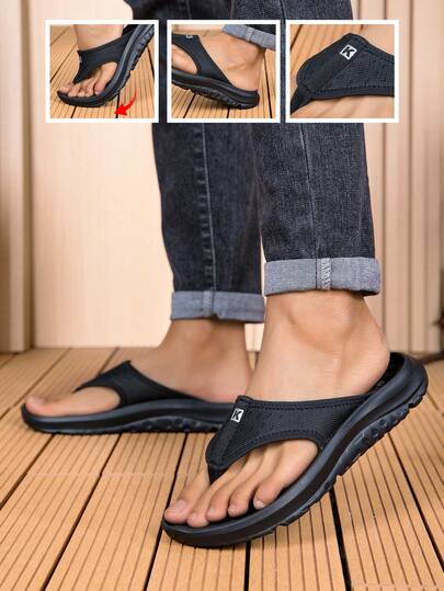 Men's Summer New High-Quality Handmade Flip Flops, Open Toe, Lightweight Soft Bottom Men's Slippers, Summer Outdoor Lightweight Breathable Sports Slippers, Beach Sandals, Suitable For Daily Life