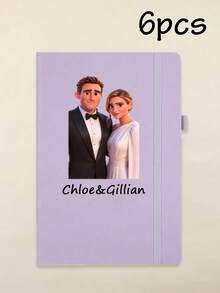 200 Pages-Custom Journal With Couple Photos, Personalized Name Notebook, Customized Journal For Women, Customizable Pictures Notebooks For School, Cartoon Photos, Notebooks For Work With Rope, Cartoon Photos, Valentine'S Day, Birthday Gifts, Student, Couples, Teacher, Business, Worker, Office