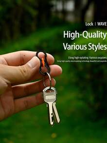 10/5/1pcs Outdoor Portable Locking 8-Shaped Carabiners - Stainless Steel Heavy Duty Anti-Theft Anti-Drop S-Shaped Keychain, Locking Mechanism, Lightweight Backpack Hanging Clips, Suitable For Camping, Hiking, Backpacking, Picnicking, Everyday Outdoor And Indoor Use - Multicolor - View 4
