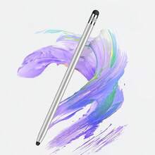 1pc 2-In-1 Stylus Pen - Premium Aluminum Alloy Body, Soft Fiber & Rubber Tip, High-Precision Anti-Scratch Capacitive Pen Compatible With IPad (Mini/Pro/Air), Android Smartphones/Tablets, Galaxy, IOS/Android Smartphones And Tablets