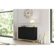 Creative Furniture Ripple Sideboard 100cm - Modern Fluted Design With Push To Open Doors - Black - View 6