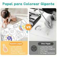 Rollo de Papel de Dibujo para Niños, 2Pcs 300*30cm Rollo de Papel de Dibujo Adhesivo Contiene 12 lápices de colores, El Rollo de Papel para Colorear para Niños, Se Puede Pegar Repetidamente, Libro de Dibujo Educativo(Gourmet) - Multicolor - Ver 5