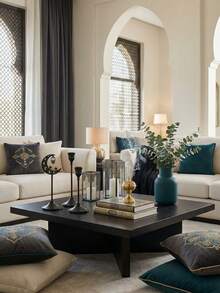 1个复古铁艺烛台，金属装饰，奢华烛台，简约设计，适合家居装饰、浪漫晚餐，星月灯笼造型