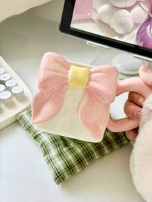 Dreamy Pearl Butterfly Ceramic Mug, Cute Style Coffee Cup, High-Quality Afternoon Tea Gift, Milk Tea Cup, Water Cup, Breakfast Cup, Back To School Ceramic Mug - Multicolor - View 4