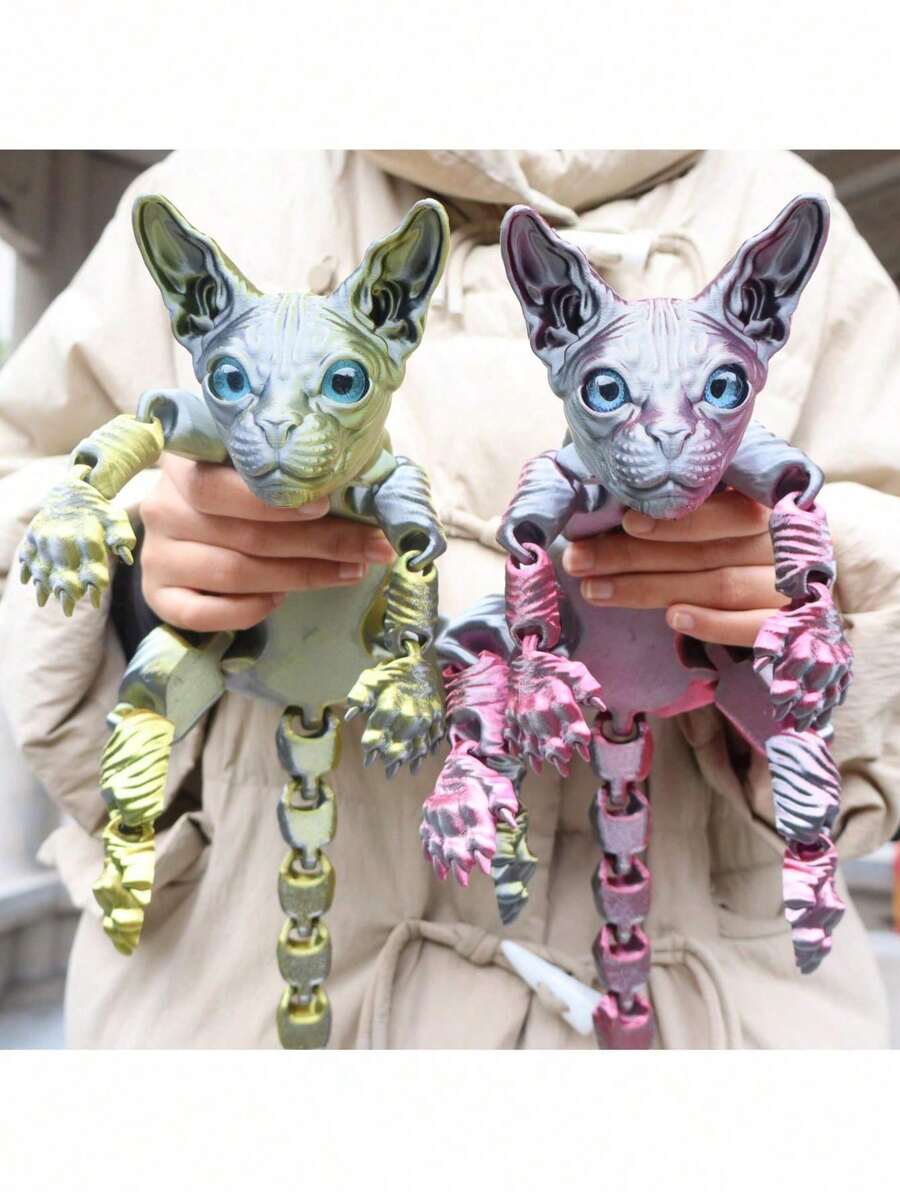 50cm/19.69inch Huge 3D Cat Statue, Suitable For Garden And Bedroom, Perfect Birthday Gift, Colorful Series, Holiday Party Favor, Birthday Gift, Holiday Gift, Perfect Gift, Ideal For Cat Lovers. Party Decoration - Eye Color Is Randomized, And The Presence Of Eyes Is Also Randomized (Please Purchase Carefully, Note The Reminder) - Multicolor - View 1