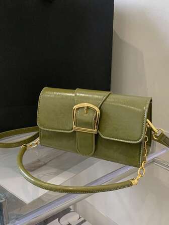 Fashionable Minimalist One Shoulder Crossbody Bag With Clasp Closure, Suitable For Commuting And Underarm Wear