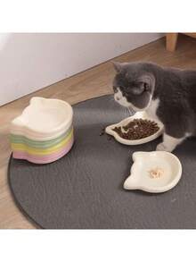 Multi-Color Plastic Cat Bowls, Cartoon Cat Shaped, Suitable For Cats And Small Dogs, Can Hold Dry/Wet Food And Water, Easy To Clean, Can Hold Dry Food, Treats, Wet Canned Food, Bone Residue Storage Bowl, Nut Shell Storage Bowl, Christmas Gift Filler, Gifts, Unique Gifts, Ramadan, Personalized Gifts - 100ml - View 2