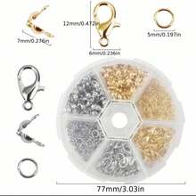 1 套/盒珠宝制作工具套装，DIY 珠宝制作工具套装包括钳子、剪刀、镊子、开口圈、龙虾扣，适合珠宝手工制作练习，方便实用，可用于制作手链、项链等。