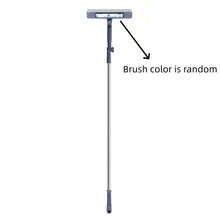 二合一窗户清洁套装，专业长柄玻璃清洁刷和可弯曲刮头窗户刮条，适用于室内/室外窗户和汽车玻璃清洁。