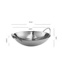 1个不锈钢干锅，酒精炉锅，适合家庭和露营使用 - 銀色 - 查看 6