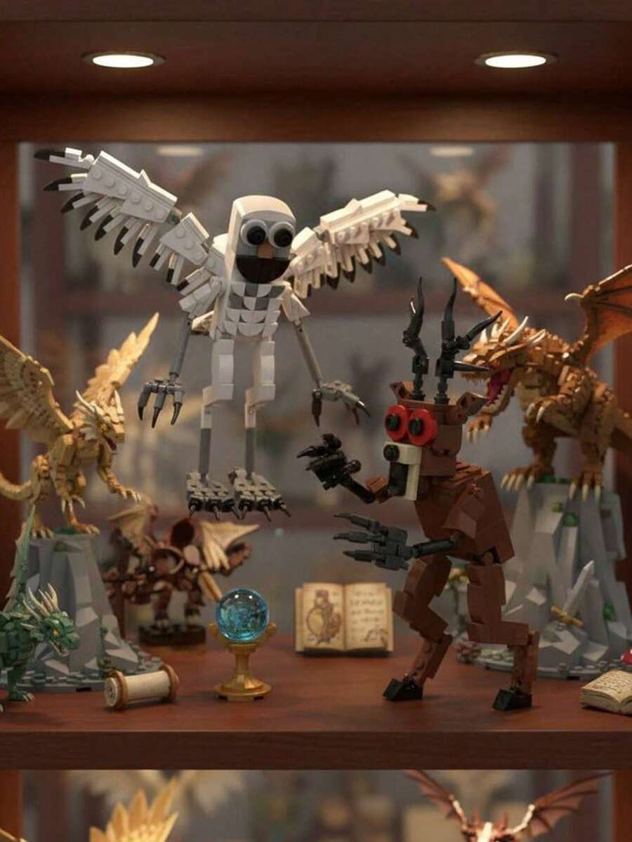 Rob-Lox 99nights In The Forest Artistic Building Blocks Toy, Can Be Placed On Desk Or Shelf, Assemble Mysterious Owl And Deer - Modern Display Collectible, Independent Style, Christmas - Multicolor - View 1