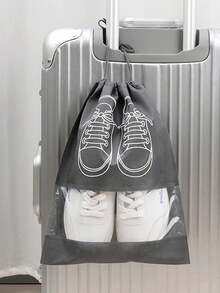 10 paquete de bolsas organizadoras de zapatos esenciales para viaje, con cordón, bolsas de playa impermeables, unisex, artículos de viaje, organizador del hogar, accesorios de viaje, portátil, impermeable, multifuncional, organizador de zapatos, bolsas de playa impermeables, tamaño grande para hombres y mujeres, bolsas clásicas para zapatos - Gris - Ver 7