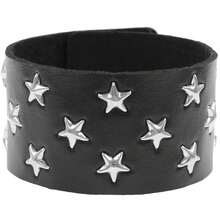 4件/3件/2件/1件套装 男士朋克摇滚铆钉手链，PU皮材质，可能存在轻微色差，请以实物为准。