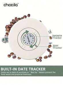 choxila 1pc 1.2L/1.5L/1.8L Mint Green Coffee Container, Coffee Bean Jar, Tea Jar, Large-Capacity Airtight Storage Jar, Stainless Steel Kitchen Food Storage Container With Date Tracker And Scoop, Coffee Accessories For Ground Coffee, Coffee Beans, Tea, Sugar, Flour And Cereal, Suitable For Kitchen Storage And Organization