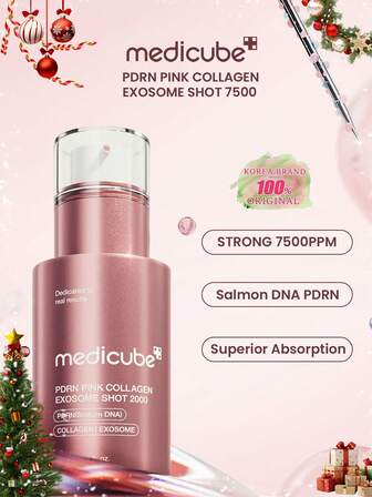 Medicube PDRN พิงค์ คอลลาเจน เอ็กโซโซม เซรั่ม 7500, กระชับรูขุมขน, ควบคุมความมัน, แอมพูลผิวเรียบเนียน เนื้อบางเบา ไม่เหนียวเหนอะหนะ เหมาะสำหรับฤดูร้อนหรือสภาพอากาศชื้น 30 มล./1.01 Fl Oz | เครื่องสำอางเกาหลี