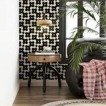 Ismoon Papel pintado para despegar y pegar color negro y beige 17.3 x 118 pulgadas - negroNegro y Beige - Ver 2