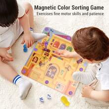 2 En 1 Laberinto Magnético Niños Juguetes Montessori, Juguetes Sensoriales De Colores, Tablero De Ajedrez Volador, Juego Didácticos Para Niños, Juegos De Combinar Colores Y Números, Laberinto Didactico Magneticos - Multicolor - Ver 9