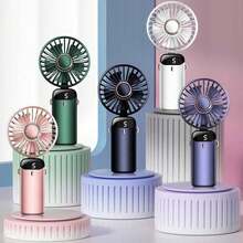 1個夏季手持式風扇，5段速靜音USB充電式便攜迷你電風扇，強勁便攜風扇適用於辦公桌、學生宿舍，超長電池續航力，小型戶外超強冷卻裝置，度假旅行必備，禮物、戶外、海灘、旅行、運動、居家、辦公、日常使用、假期必備、汽車旅行、室內/戶外冷卻，靜音便攜風扇，身體風扇 - 彩色 - 查看 5