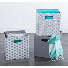 YQQ DII Cajón de Almacenamiento de Tela Plegable con Lados Duros para organización del hogar y la Oficina Sólido Gris Pequeño 11190 - gris - Ver 7