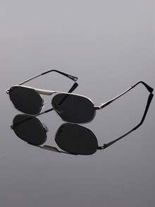 新款时尚单梁椭圆形金属飞行员眼镜框小方框复古眼镜，适合街拍、街头表演、情侣、户外旅行、休闲、海滩派对等场合，百搭装饰眼镜，日常、聚会、商务场合皆宜，男女皆可佩戴，优雅独特的椭圆形镜框。