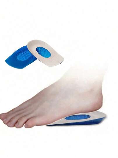 2pcs/Set New Velvet High Elastic Shock-Absorbing Comfortable Insoles, Silicone Soft Heel Protector Pads, Anti-Heel Spur Foot Pain Relief Shock-Absorbing Insoles For Sports Shoes