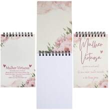 Set Of 5 Evangelical Party Favors: Notebook, Keychain, Bottle, And Pen - Mujer virtuosa - Ver 4