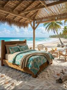 CAQQA 3 Pieces Turkish Cotton Woven Duvet Cover Set | Duvet Cover and Pillowcase, Modern Bedding for Bedroom, 135*200 cm, 150*200 cm, 200*200 cm, 200*220 cm, 220*240 cm - 淡綠 - 查看 3