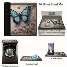 1pc Extra Large Stove Top Cover Mat - Heat-Resistant Non-Slip Kitchen Counter Protector, Elegant Butterfly & Floral Design In Beige/Golden/Blue/Purple/, Thankful &  Theme - Polyester Hot Pad For Gas/Electric Stoves, Dining Table Decor - 50x70cm/19.68x27.56in - View 9