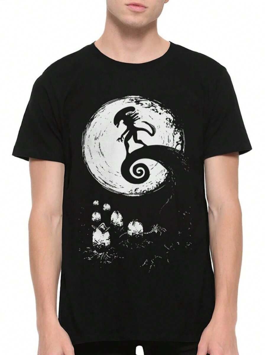 Alien Xenomorph X Nightmare Before Christmas T-Shirt Men39s And Women39s Sizes ALI-087234 - 黑色 - 查看 1
